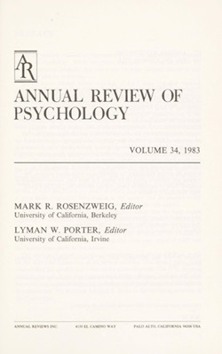 Annual Review of Psychology