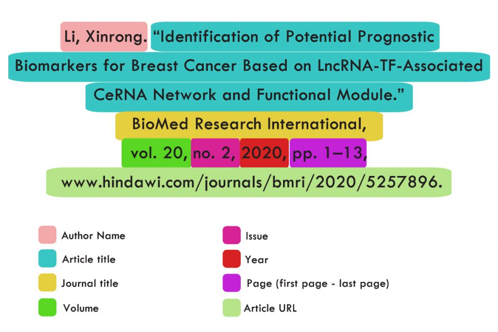 What citation format uses DOI?