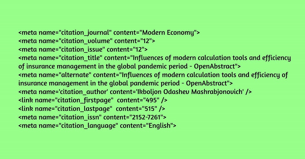 Google Scholar meta tag example