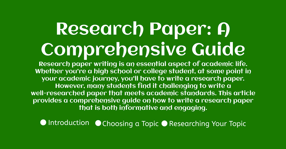 Research Paper A Comprehensive Guide202324 » Open access journals