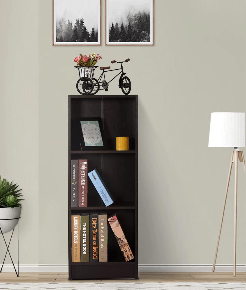 DeckUp Lexis Engineered Wood 3-Shelf Bookcase